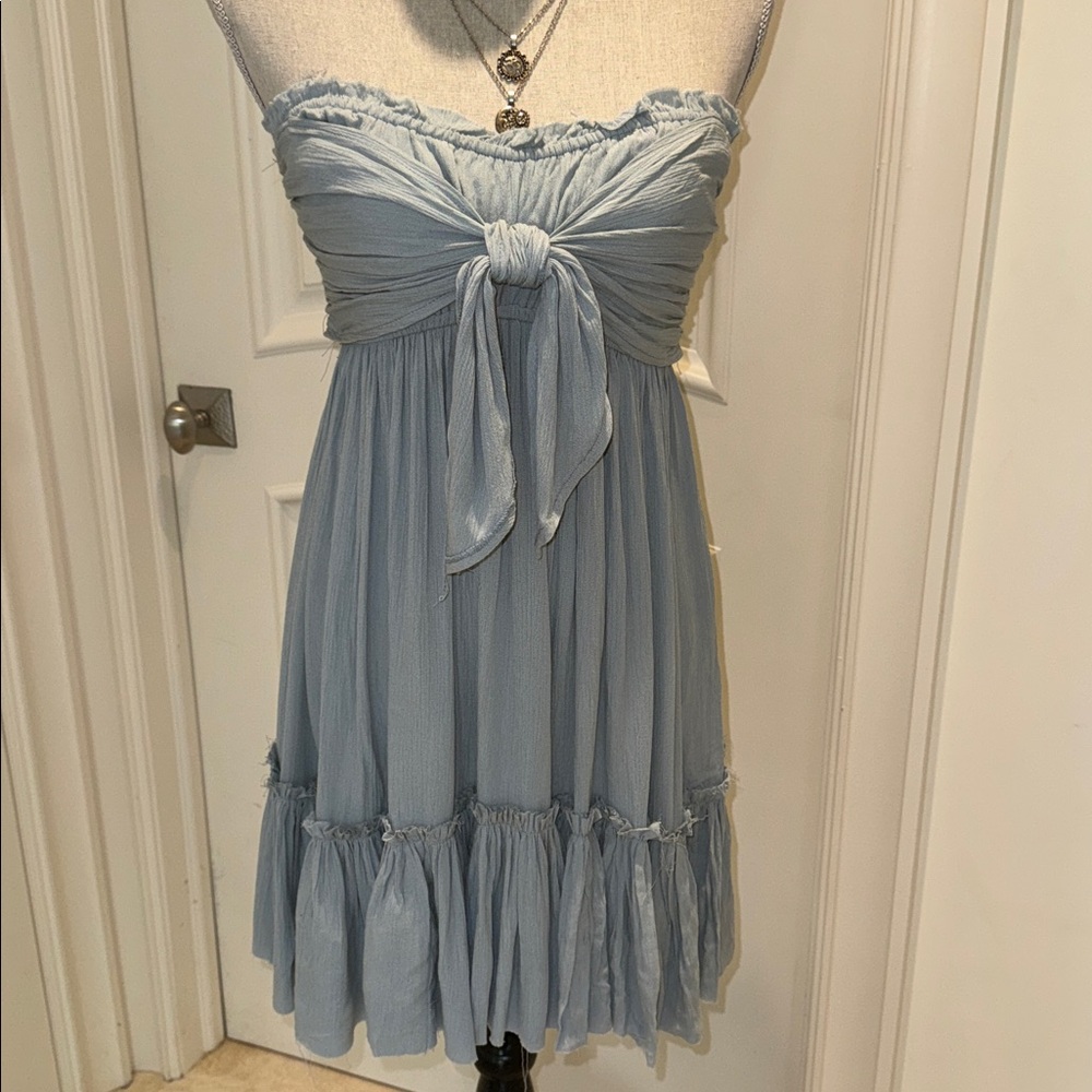Vici Sky Blue Smocked Dress